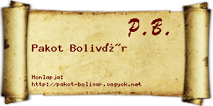 Pakot Bolivár névjegykártya
